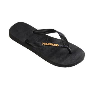 Imagem de Chinelo Havaianas Top Logo Metallic - Preta, 39