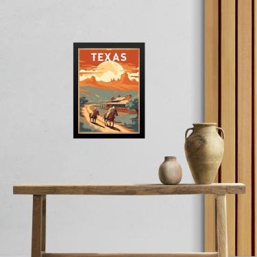 Imagem de Quadro Decorativo Texas - Eua 33X24Cm - Com Vidro