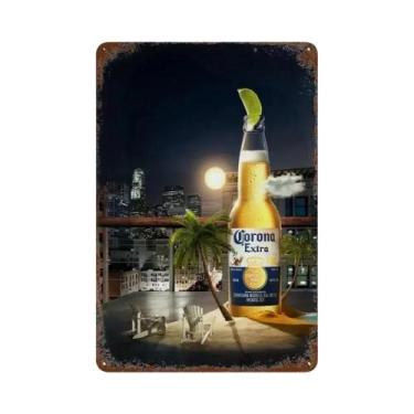 Imagem de Placa De Metal Retangular Vintage De Marca De Cerveja Para Decoração D