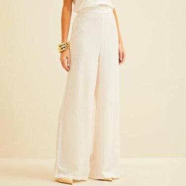 Imagem de Calça Forum Listrada Metalizada Feminino-Feminino