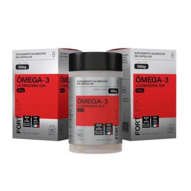 Imagem de Kit 2 Und Ômega-3 + Coenzima Q10 1000mg 60 Cápsulas FortLife - Fortlif