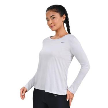 Imagem de Camiseta Manga Longa de Corrida Feminina Mizuno Nirvana, Cinza, G