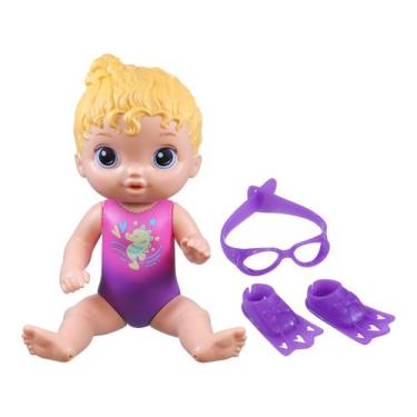 Imagem de Baby alive bebe piscina loira f8140 hasbro, Rosa e roxo, Baby Alive