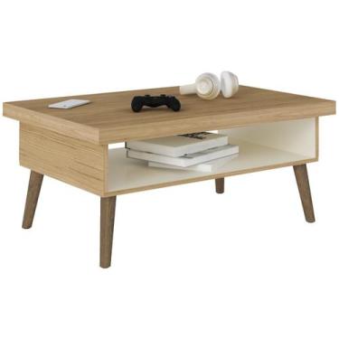 Imagem de Mesa De Centro 1 Nicho Lucca Artely, Carvalho e Off White