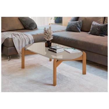 Imagem de Mesa de Centro Lizz Oblonga - Casa D, Off White e Cedro