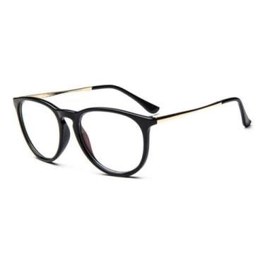 Imagem de Armação Óculos de Grau Unissex Redonda Leve Moderna - VINKIN, Preto