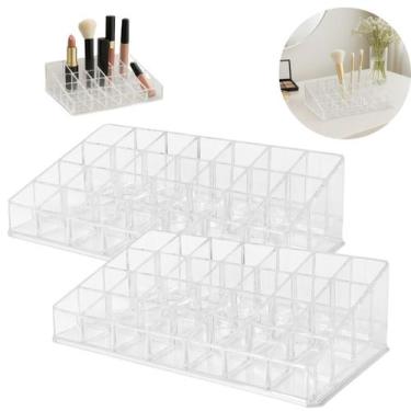 Imagem de 2 Portas Batom Acrílico 36 Divisórias Organizador Resistente - Inter