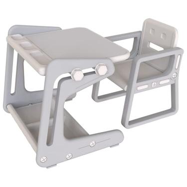 Imagem de Conjunto Infantil Mesa e Cadeira C180GY para Estudos e Desenho com Lousa Magnética Ajus...