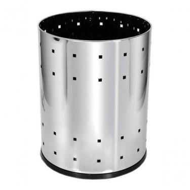 Imagem de Lixeira Telada Aço Inox 13 Litros com Fundo Plástico para Lixo Seco Inox Higipack