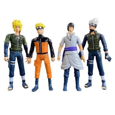 Imagem de Kit Brinquedo Naruto Shippunden Action Figure 2 com 4 Bonecos Minato Kakashi Naruto Sas...