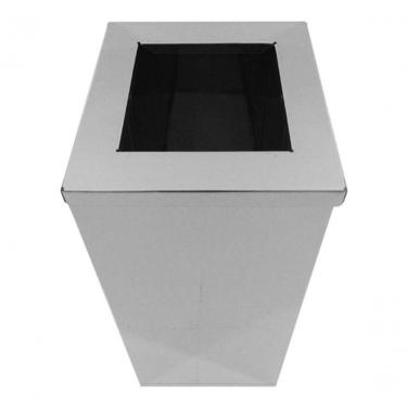 Imagem de Lixeira Quadrada 36L em Aço Inox com Tampa Aro Aberta para Descarte Prático Inox