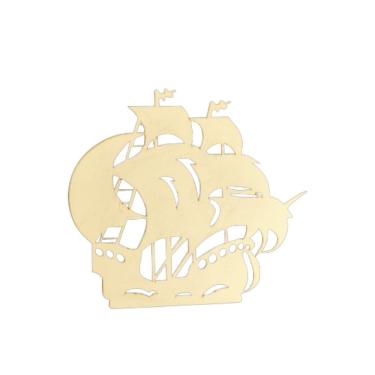 Imagem de Quadro Decorativo Tema Navio Pirata Infantil [F031] em MDF com Fixação por Fita Dupla F...