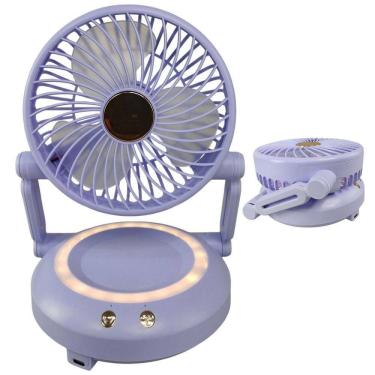 Imagem de Ventilador de Mesa Dobrável Portátil 3 W 3 Velocidades Lilás Bivolt