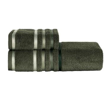 Imagem de Kit Jogo De Toalhas Karsten 2 Peças Banho e Rosto Lumina Fio Penteado,