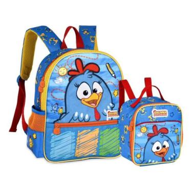 Imagem de Kit Mochila Escolar Galinha Pintadinha Costa M Com Lancheira - Clio