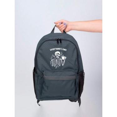 Imagem de Mochila Feminina Nylon Caveira is fine Estampada Personalizada Resiste