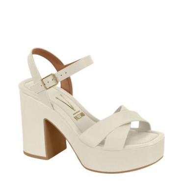 Imagem de Sandália Feminina Salto Plataforma Meia Pata Vizzano 6541102 - Branco 