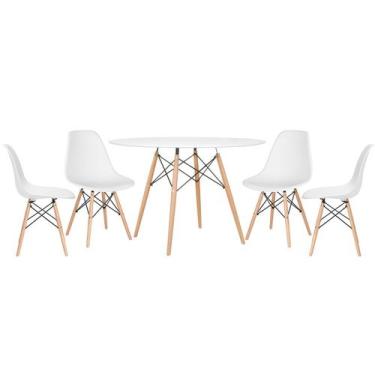 Imagem de Laraz, Mesa redonda Eames 120 cm + 4 cadeiras Eiffel DSW