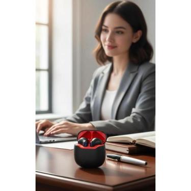Imagem de Fone Bluetooth 5.1 Esportivo Preto C/ Luz Vermelha Livre - Congratulat