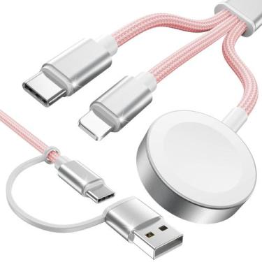 Imagem de Cabo de carregamento Amasuki Pink-Upgrade 3 em 2 USB C para relógio e 