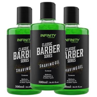 Imagem de Kit 3 Gel Barbear Shaving Gel Infinity Looks Lemon 500ml