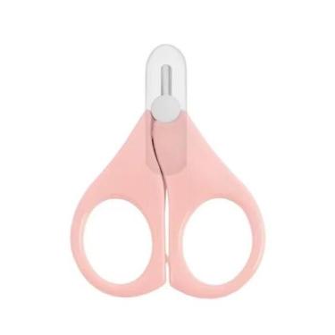 Imagem de Tesoura Infantil Para Bebê Com Trava Segurança - Topmixshop, Rosa