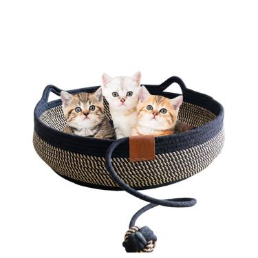 Imagem de Cama Gato Arranhador Ninho Cesto Pet Felino Bolinha Rasqueador Confortavel Brinquedo Animais Estimaçao Petshop