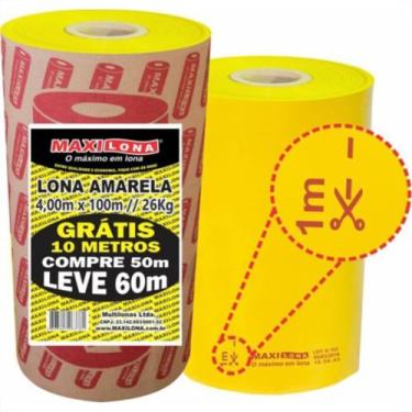 Imagem de Lona Plastica Maxilona Amarela Reciclada 4X100M+10M 26Kg 100 Micras 1.