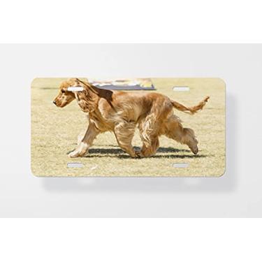Imagem de Capa para placa de licença English Cocker Spaniel 2 – Capa para placa de carro – Capa para placa de carro 15 x 30 cm