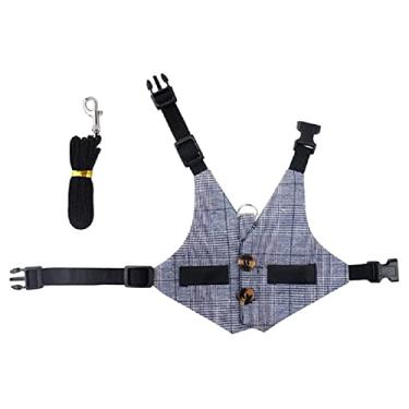 Imagem de Arreios Fashinable Confortável Fato de Coelho Leash Fofo Coelhinho Colete Arreios e Leash Conjunto com Decoração de Botão para Pequenos Animais Bunny Cats S