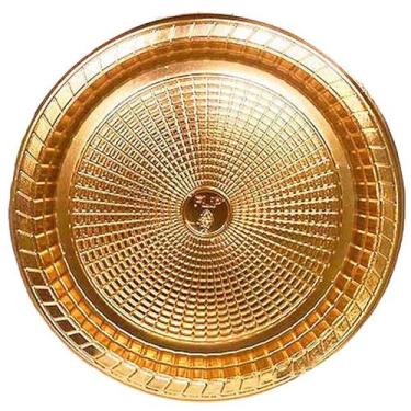 Imagem de Prato Descartável Metalizado Dourado 22cm - 6 Unidades - Flip
