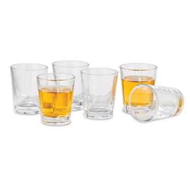 Imagem de Oggi Copos de shot com base pesada, conjunto 6 - conjunto de copos de vidro real, design legal e clássico, presentes ideais para padrinhos, copos de dose de tequila, lembrancinhas de despedida de