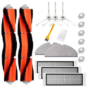 Imagem de Qudai Conjunto de acessórios coletor de pó com 3 peças escova lateral 3 peças filtro HEPA 2 peças escova principal 2 pano de esfregão 6 peças filtros de tanque de água 1 peça escova amarela 1 peça NP
