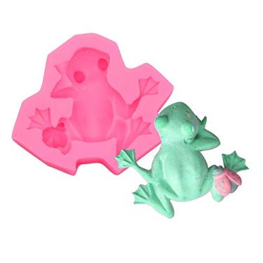 Imagem de Fewo molde de silicone 3D Frog para pasta de chocolate e pasta de goma de argila em forma de goma de resina para cozinha e assar doces, artesanato, bolo, cupcake, ferramentas de decoração, mini sabonete, cera de giz