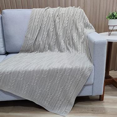 Imagem de Manta Trico Sofa Decorativa 150x90cm Usufruto Tricot c003 Cor:PAPIRO