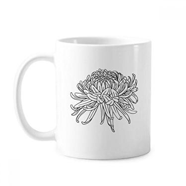 Imagem de Flor planta crisântemo ilustração caneca cerâmica café porcelana xícara louça