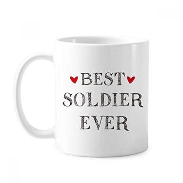 Imagem de Caneca de cerâmica Best Soldier Ever Quote Profession Mug Cerâmica Coffee Porcelain Cup Tableware