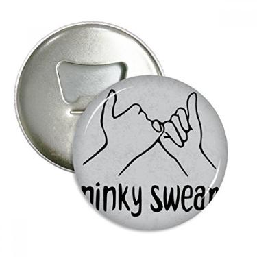 Imagem de Black Pinky Swear Abridor de garrafas personalizado com gesto de geladeira, emblema multifuncional