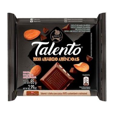 Imagem de Chocolate Talento Meio Amargo Com Amêndoas Garoto 90G