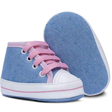 Imagem de Sapatinho Bebe Tenis Star Menina 01.03 (Jeans e Rosa, P)