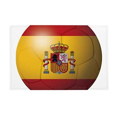 Imagem de DIYthinker Tapete antiderrapante para porta de banheiro com bandeira nacional da Espanha