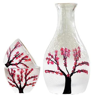 Imagem de PAYNAN Copo de saquê Sakura feito à mão de vidro japonês, para decoração de casa, jarro para beber