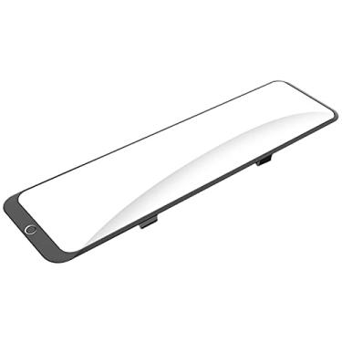 Imagem de Espelho retrovisor interno de carro de 30 cm, espelho retrovisor grande angular com clipe Ampper para carro, SUV, caminhão, van redutor de ponto cego (plano)