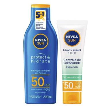 Imagem de Nivea Kit – Protetor Solar Sun Protect & Hidrata FPS50 200ml + Protetor Solar Facial Sun Beauty Expe-Unissex