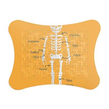 Imagem de Moldura de quebra-cabeça com ilustração de osso humano de desenho animado enfeite de quebra-cabeça