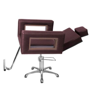 Imagem de Cadeira Poltrona de Cabeleireiro Recl Lisboa Vinho