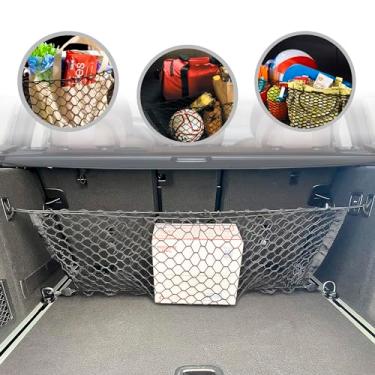 Imagem de Assento traseiro estilo envelope automotivo rede de carga de malha elástica para BMW X3 Accessories 2017-2025 - Organizadores e armazenamento de porta-malas premium - Rede de bagagem para crossover -