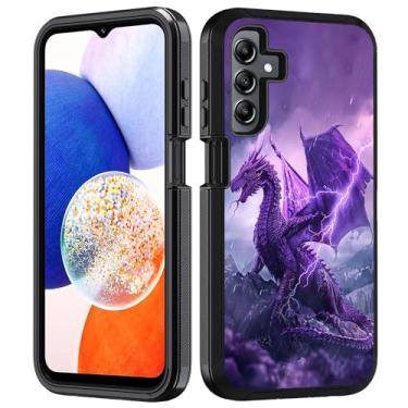 Imagem de FVAENDHIO Capa protetora para Samsung Galaxy A15 5G 3 em 1, híbrida, à prova de choque, à prova de impacto, para Samsung Galaxy A15 5G 2024 - dragão roxo