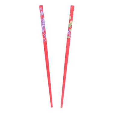 Imagem de Conjunto de palitos de cabelo de madeira com flores para cortar cabelo, Vermelho, One Size