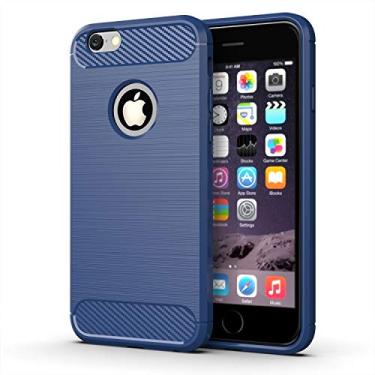 Imagem de Capa para Apple iPhone 6S, capa de material de fibra de carbono, macia, antiderrapante, antiimpressões digitais, capa totalmente protetora para Apple iPhone 6S